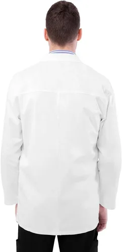 Vista 2 de Adar - Abrigo de laboratorio elástico universal para hombre, 31 pulgadas, abrigo de laboratorio frontal a presión