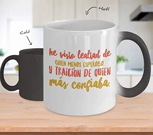 Vista 2 de Taza de Cafe Lealtad Vaso, taza café divertidas, tazas personalizadas, taza de café inspiradoras, taza con mensajes positivos.