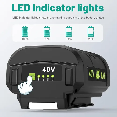 Vista 4 de FANCY BUYING 40V 6000mAh Reemplazo de batería para Ryobi 40V Battey OP4050A OP4015 OP4026 OP40201 OP40261 OP4030 OP40301 OP4040 OP40401 OP4050 01