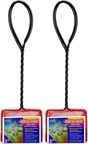 Vista 13 de PENN-PLAX Quick-Net Red para peces de acuario – Duradera, fuerte y segura – El color puede variar (azul o verde) – Red de 6 x 5 pulgadas – Mango
