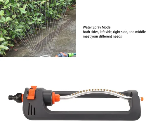 Vista 2 de Rociador oscilante automático para césped con 19 boquillas, rociador de agua lateral izquierdo, derecho y medio, ideal para jardín en casa, patio