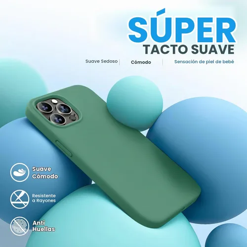 Vista 3 de Miracase Funda diseñada para iPhone 13 Pro Max con protector de pantalla, [forro de microfibra suave antiarañazos], funda protectora de silicona