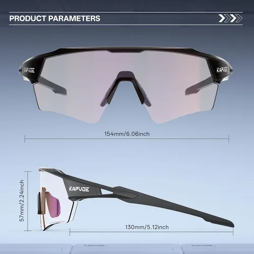 Vista 8 de KAPVOE Shadowless Photochromic Cycling Glasses K198