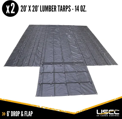 Vista 2 de US Cargo Control Lona de madera ligera de 3 piezas, material impermeable de poliéster recubierto de PVC de 14 onzas, protección duradera para tu