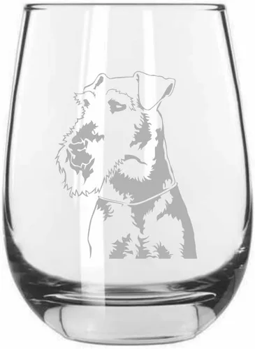 Vista 437 de Shar Pei (chino) - Vaso de vino sin tallo grabado para perro, 15.25 onzas