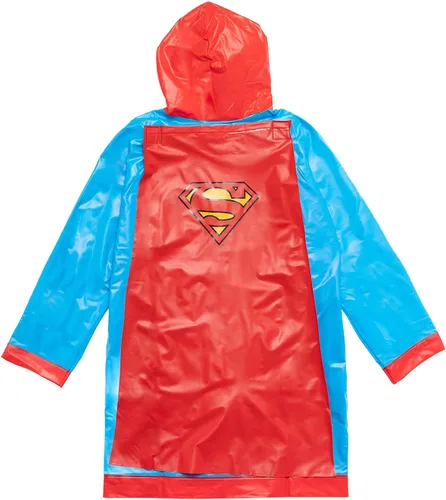 Vista 5 de DC Comics Justice League Superman Batman - Chaqueta impermeable para lluvia, capa y paraguas, 3 piezas, para niños pequeños