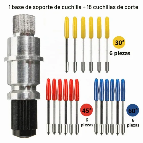 Vista 4 de CB09 Graphtec Base con 18 cuchillas de corte (30/45/60 grados) para Silhouette Cameo 1 2 3/Portrait/Curio/Graphtec 6000/CE 5000-60 Plotter
