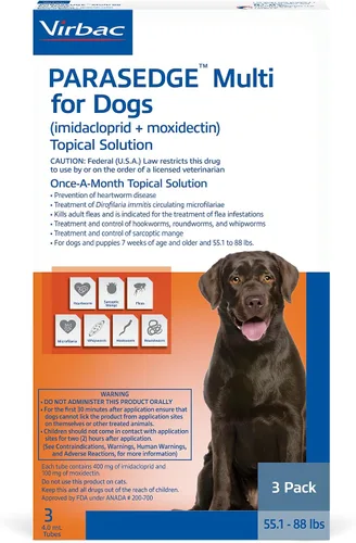 Vista 10 de PARASEDGE™ Multi 9 para perros (imidacloprid + moxidectina) Solución tópica 3-9 libras, paquete de 3