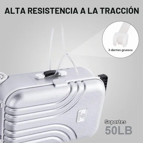 Vista 3 de Bridas blancas resistentes de 12 pulgadas, paquete de 100, 50 libras
