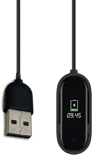 Vista 2 de Cargador de cable de carga USB Fitness Sport Tracker para Xiaomi Mi Band 4 Negro