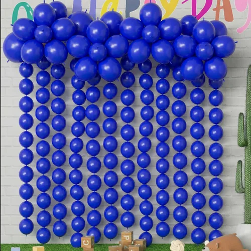 Vista 24 de 100 globos de látex, 10 pulgadas, color negro Enlazable para guirnaldas de arcos rápidos, decoración de boda, cumpleaños, Pascua, no necesita
