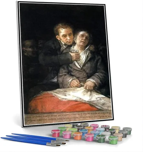 Vista 3 de Pintura por números para adultos Kits de Retrato ecuestre de María Luisa de Parma Pintura por Francisco Goya Kit de pintura por números para niños