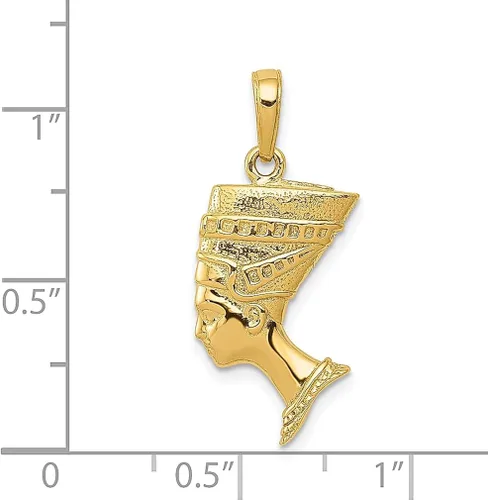 Vista 5 de ICE CARATS Collar con colgante africano de oro amarillo de 14 quilates, reina nefertiti, diosa egipcia, religión espiritual, joyería fina