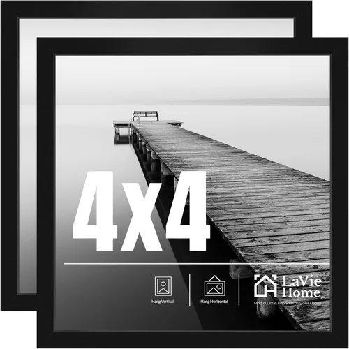Vista 37 de LaVie Home Paquete de 2 marcos de fotos 2x3, marco de exhibición 2 x 3, marco de 2x3 negro con plexiglás HD, marco de exhibición para vertical u