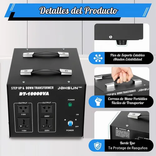Vista 6 de Convertidor de voltaje de 8000 W/10000 W, transformador elevador/abajo, 110 V/220 V, convertidor de potencia, regulador de voltaje automático