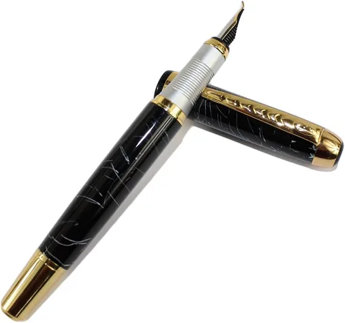 Vista 4 de JINHAO 250 Calligraphy Faountain pluma color negro con clip dorado