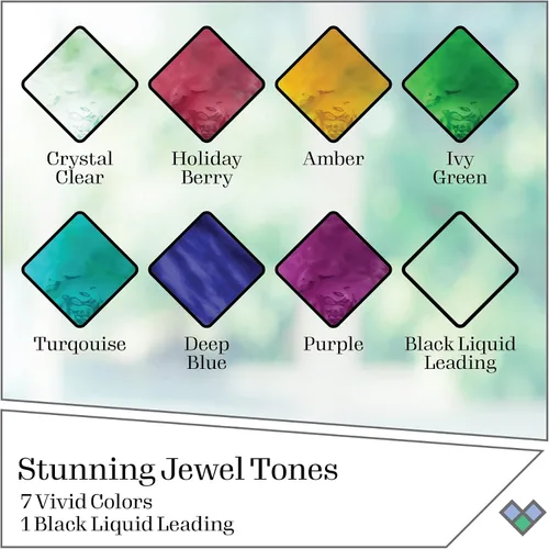 Vista 2 de Gallery Glass PROMOGGJL22 - Kit de pintura de cristal de colores de joyas, juego de pintura de vidrio de 8 piezas para manualidades y manualidades