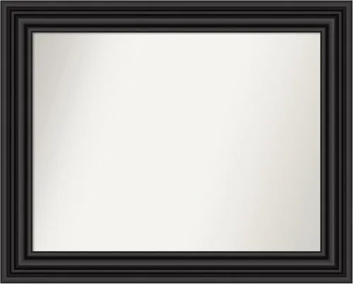 Vista 291 de Amanti Art Espejo personalizado, espejo de baño negro puente, espejo de pared o espejo de tocador de baño sobre el fregadero (26 x 26 pulgadas)
