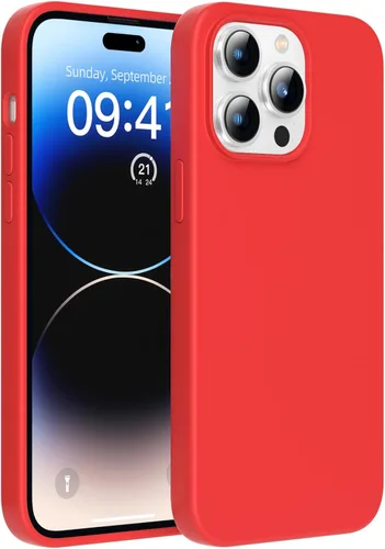 Vista 8 de Funda para iPhone 14 Pro, funda de silicona líquida, forro de microfibra suave antiarañazos, [protección de cuerpo completo de grado militar], funda