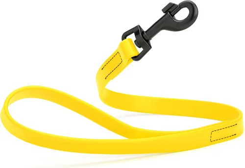 Vista 23 de Dogline Biothane - Correa impermeable para perro, tejido de nailon con revestimiento fuerte, con herrajes negros, a prueba de olores, fácil