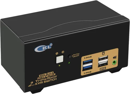 Vista 9 de HDMI KVM 2 puertos 4K 30Hz Dual Monitor Extended Display (CKL-922HUA)