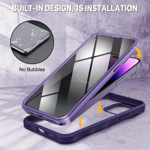 Vista 346 de CENHUFO Funda de privacidad para iPhone 11 Pro, funda de cuerpo completo con protector de pantalla de privacidad de vidrio templado 9H integrado