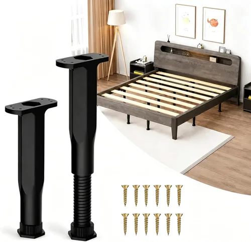Vista 12 de Patas de soporte de cama ajustables, soporte central telescópico de 5.1 a 8.6 pulgadas