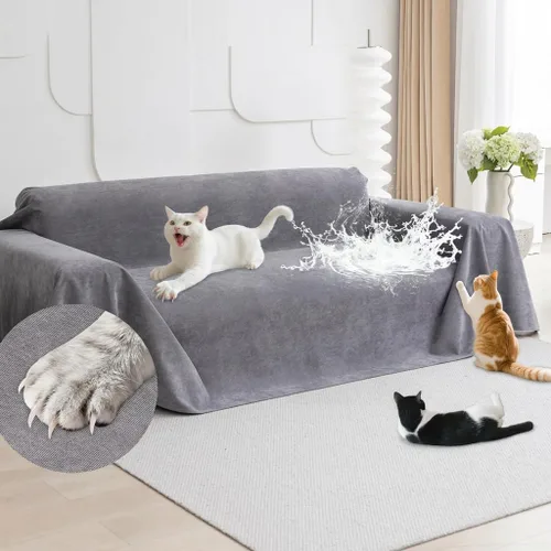Vista 32 de Protector de muebles contra arañazos para gatos, antideslizante, impermeable, para mantener alejados a los gatos, protectores de sofá aptos