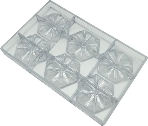 Vista 5 de Molde de chocolate de flores hexagonales moldes de policarbonato para chocolate DIY