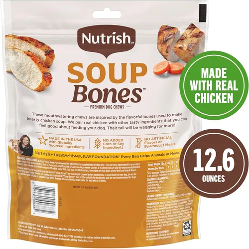 Vista 3 de Rachael Ray Nutrish - Tiras masticables para perros con sabor a sopa de huesos de mayor duración