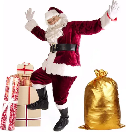 Vista 2 de Disfraz de Papá Noel de Navidad disfraz de Papá Noel de peluche trajes de Papá Noel