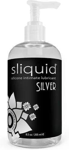 Vista 9 de Sliquid Silver Lubricante íntimo - Lubricante de silicona para mujeres/hombres/parejas, lubricante hipoalergénico, lubricante de silicona