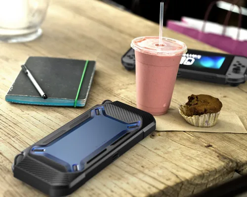 Vista 6 de Mumba estuche para Nintendo Switch Resistente Delgado engomado para Nintendo Switch 2017 Azul