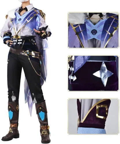 Vista 4 de NEKOOMA Lyney - Conjunto de disfraz de cosplay para Genshin Impact, Game Cos, XS