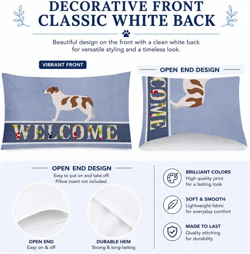 Vista 4 de Caroline's Treasures BB8334PILLOWCASE AIDI Atlas Mountain Dog - Funda de almohada estándar, color azul, ligera, súper suave, de fácil cuidado