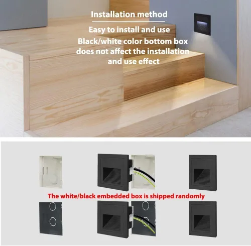 Vista 6 de Arotelicht Luces LED para escalones de 120 V para interiores y exteriores, 3000 K, luces de pared empotrables impermeables para terraza, escalera