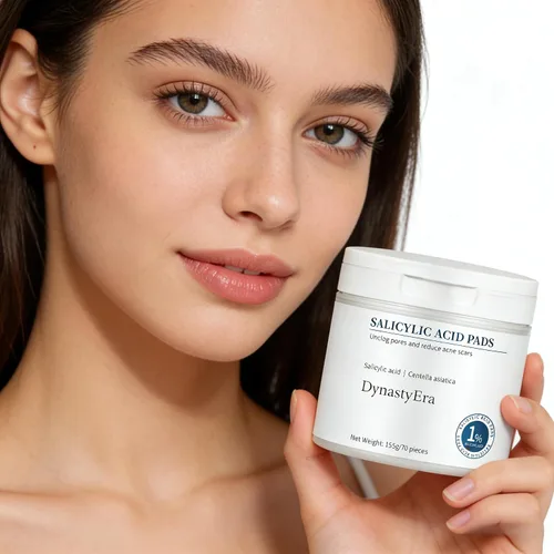 Vista 8 de Almohadillas de tóner exfoliantes para cara y cuerpo, suaves para pieles sensibles, 1% ácido salicílico, limpieza y suavización de poros, con cica