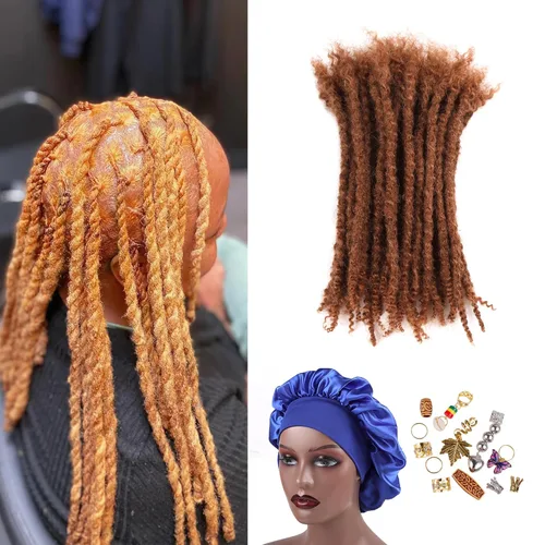 Vista 14 de Extensiones de cabello humano texturizado con extremos rizados, extensiones de cabello humano completamente hechas a mano para mujeres/hombres, se