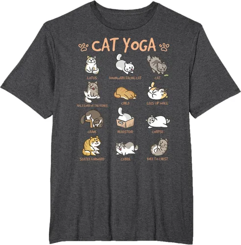 Vista 23 de Cat Yoga Poses Cats Practicing Mindfulness Meditación Kitten - Camiseta, Negro, S