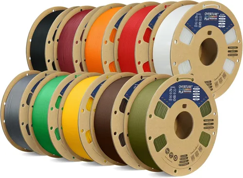 Vista 32 de Overture PLA Plus (PLA+) Filamento de 1/16 pulgadas, dureza mejorada con rollo PLA, con superficie de construcción 3D de 7.87 × 7.87 pulgadas, PLA