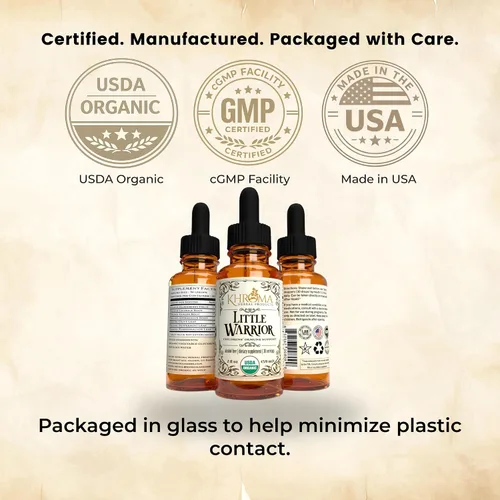 Vista 6 de Little Warrior - Potenciador orgánico de inmunidad infantil - 2 oz delicioso suplemento líquido - por Khroma Herbs
