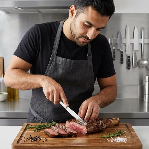 Vista 5 de Cuchillos para carne de 8 piezas, cuchillos de cocina de acero inoxidable