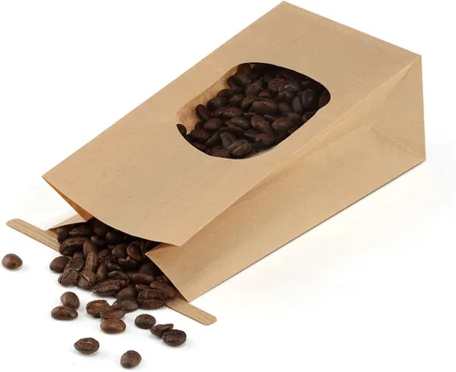 Vista 4 de BagDream Bolsas pequeñas de panadería con ventana, 100 unidades, 3.54 x 2.36 x 6.7 pulgadas, bolsas de papel de estaño marrón kraft para ventana