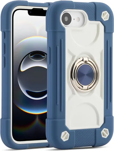 Vista 72 de MARKILL Funda compatible con iPhone 14 Pro de 6.1 pulgadas con soporte de anillo integrado, protección contra caídas de grado militar, carcasa Palta