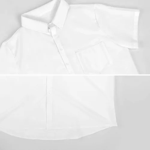 Vista 8 de Camisa hawaiana personalizada con caras, camisa hawaiana de manga corta para hombre, diseño floral tropical para novio, marido, hijo