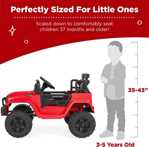 Vista 4 de Best Choice Products - Auto de 12 V para niños con control remoto para Rojo