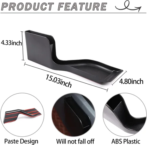 Vista 3 de Lcojicep Caja de almacenamiento lateral para consola de freno de mano compatible con Ford Ranger 2015-2021, organizador de consola central