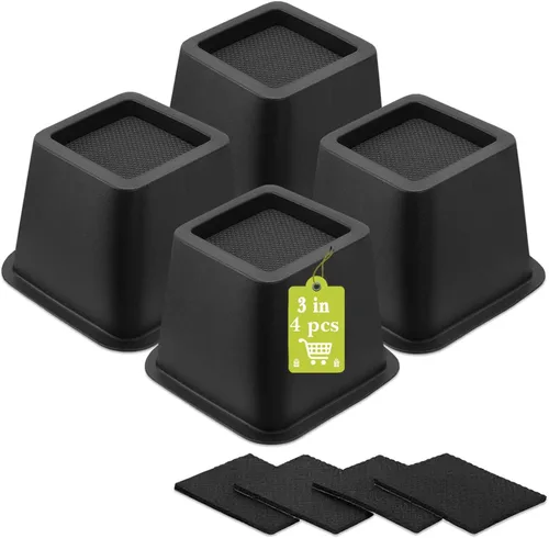 Vista 11 de Paquete de 12 elevadores de muebles de 1 pulgada, elevadores de cama ajustables resistentes para mesa, escritorio, sofá, gabinete, marco de cama