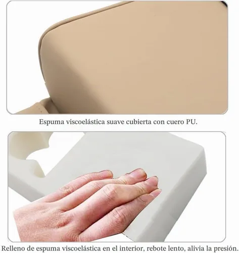 Vista 3 de Almohadilla para consola central de coche con bolsillo de almacenamiento frontal para teléfono, cojín de reposabrazos de cuero sintético con Beige