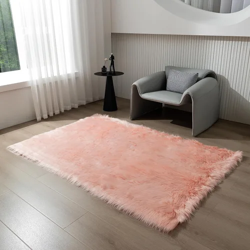 Vista 59 de Alfombra de piel sintética de 2 x 6 pies, color beige, lavable a máquina, súper suave, esponjosa, alfombra de piel de oveja mullida para dormitorio